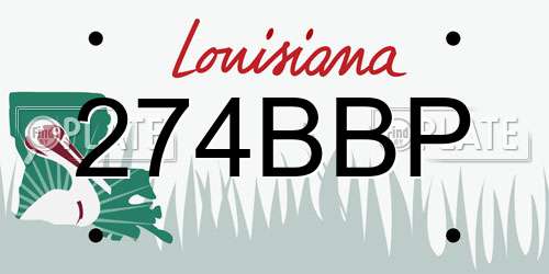 274BBP Louisiana License Plate