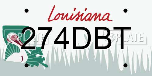 274DBT Louisiana License Plate