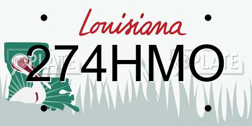 274HMO Louisiana License Plate
