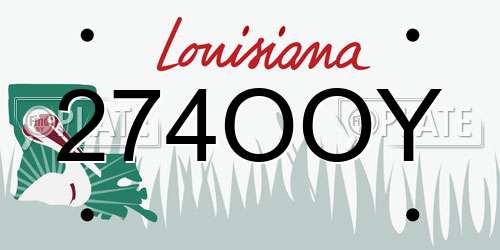 274OOY Louisiana License Plate