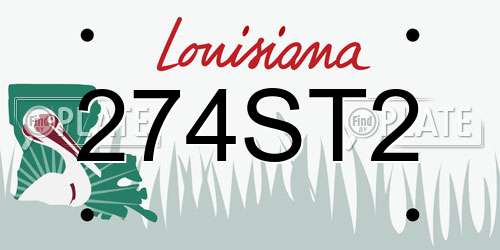 274ST2 Louisiana License Plate
