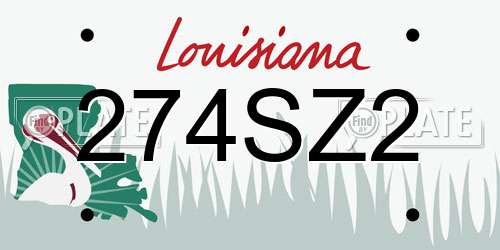 274SZ2 Louisiana License Plate