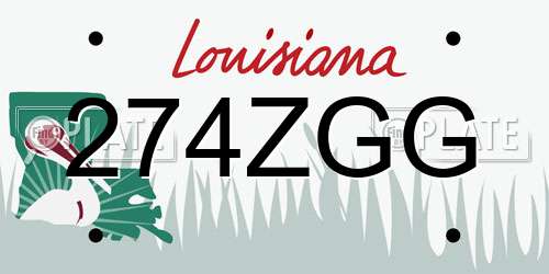 274ZGG Louisiana License Plate