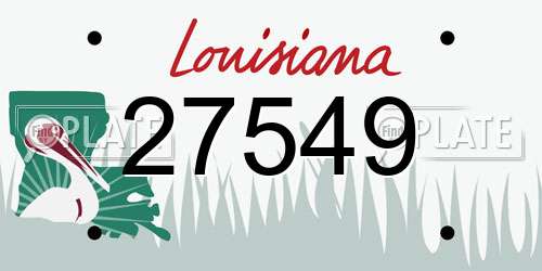 27549 Louisiana License Plate