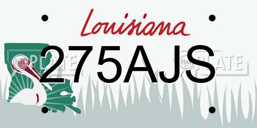 275AJS Louisiana License Plate