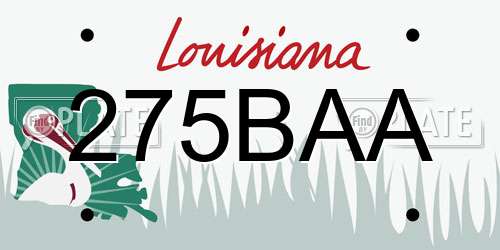 275BAA Louisiana License Plate