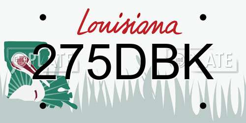 275DBK Louisiana License Plate
