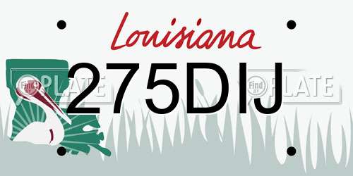 275DIJ Louisiana License Plate