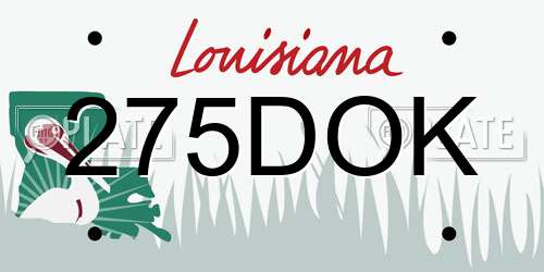 275DOK Louisiana License Plate