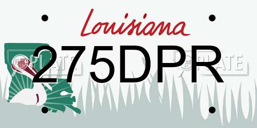 275DPR Louisiana License Plate