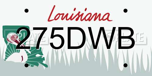 275DWB Louisiana License Plate