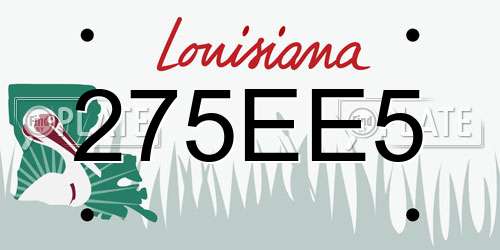 275EE5 Louisiana License Plate