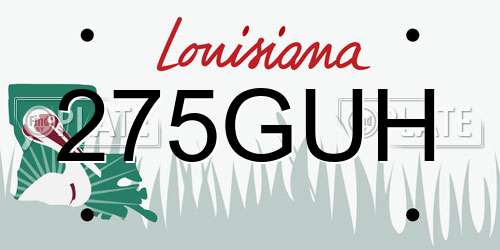275GUH Louisiana License Plate