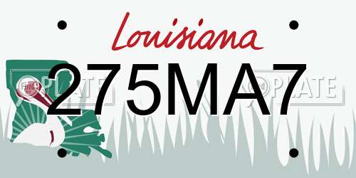 275MA7 Louisiana License Plate