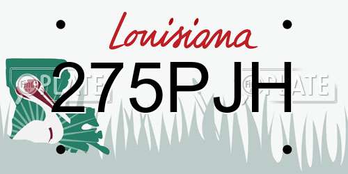 275PJH Louisiana License Plate