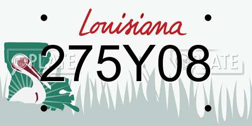 275Y08 Louisiana License Plate