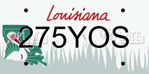 275YOS Louisiana License Plate