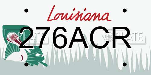 276ACR Louisiana License Plate