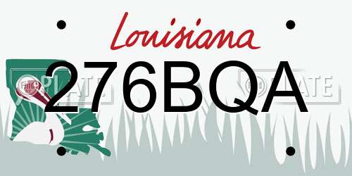 276BQA Louisiana License Plate