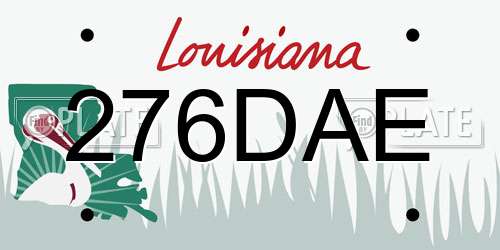 276DAE Louisiana License Plate