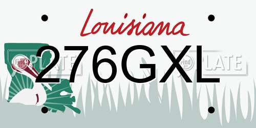 276GXL Louisiana License Plate