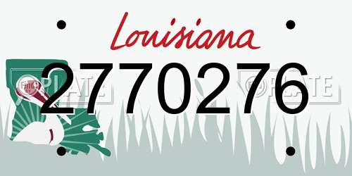 2770276 Louisiana License Plate