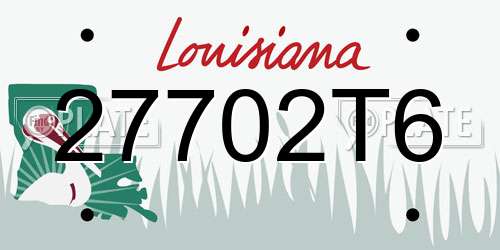 27702T6 Louisiana License Plate