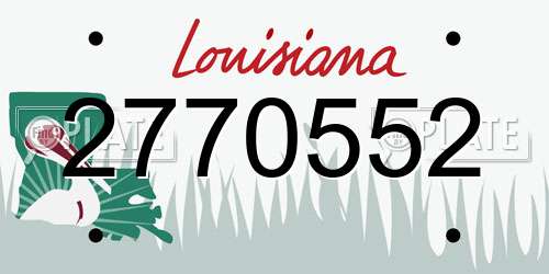 2770552 Louisiana License Plate