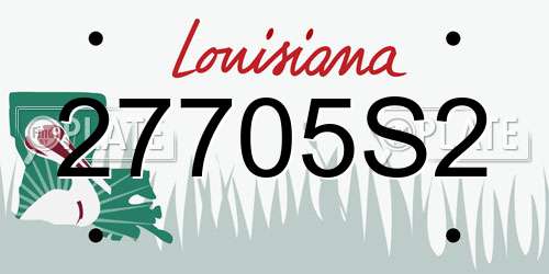 27705S2 Louisiana License Plate
