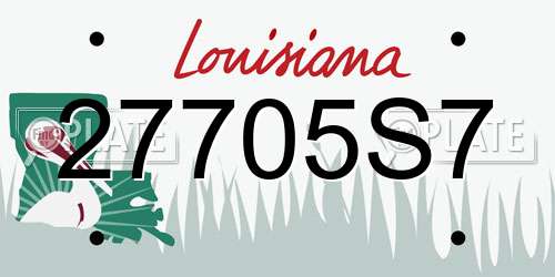 27705S7 Louisiana License Plate