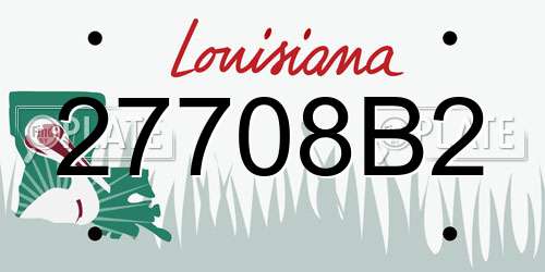 27708B2 Louisiana License Plate