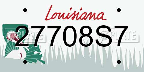 27708S7 Louisiana License Plate