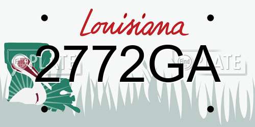2772GA Louisiana License Plate