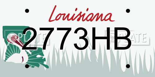 2773HB Louisiana License Plate