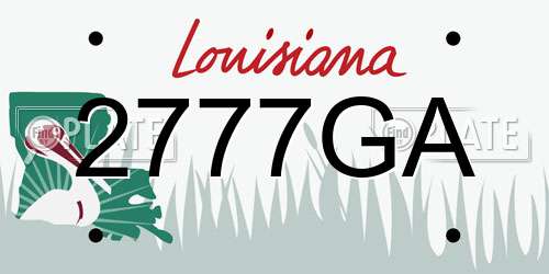2777GA Louisiana License Plate