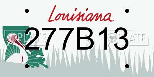 277B13 Louisiana License Plate