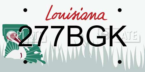 277BGK Louisiana License Plate