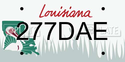 277DAE Louisiana License Plate