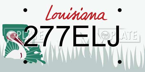 277ELJ Louisiana License Plate