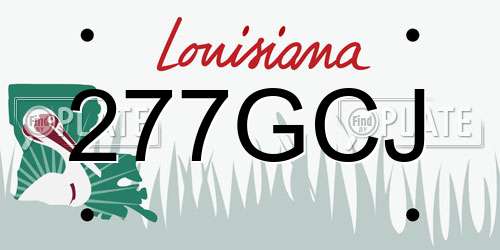 277GCJ Louisiana License Plate