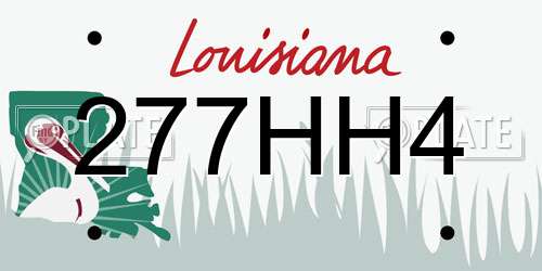 277HH4 Louisiana License Plate