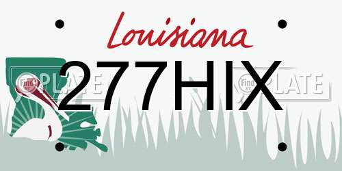 277HIX Louisiana License Plate