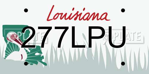 277LPU Louisiana License Plate