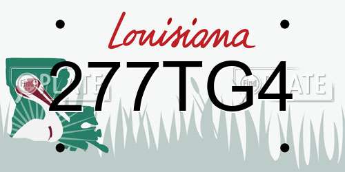 277TG4 Louisiana License Plate