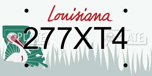 277XT4 Louisiana License Plate