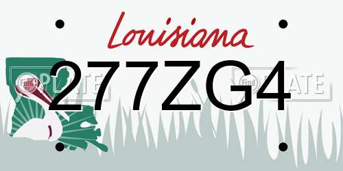 277ZG4 Louisiana License Plate