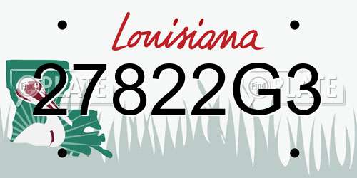 27822G3 Louisiana License Plate