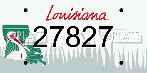 27827 Louisiana License Plate