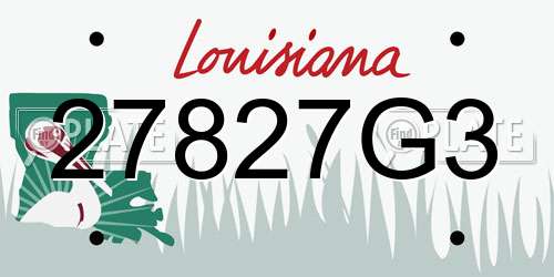27827G3 Louisiana License Plate