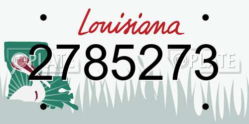2785273 Louisiana License Plate